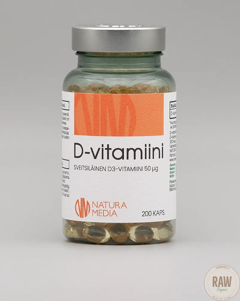 Natura Media D-vitamiini 50 ug 200 kaps.