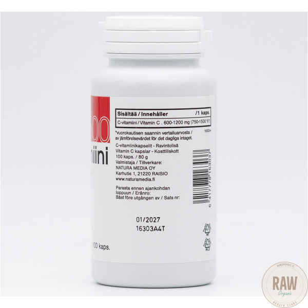 Natura Media Ruusunmarja C-vitamiini 600 mg 100 kaps. – kuva 3