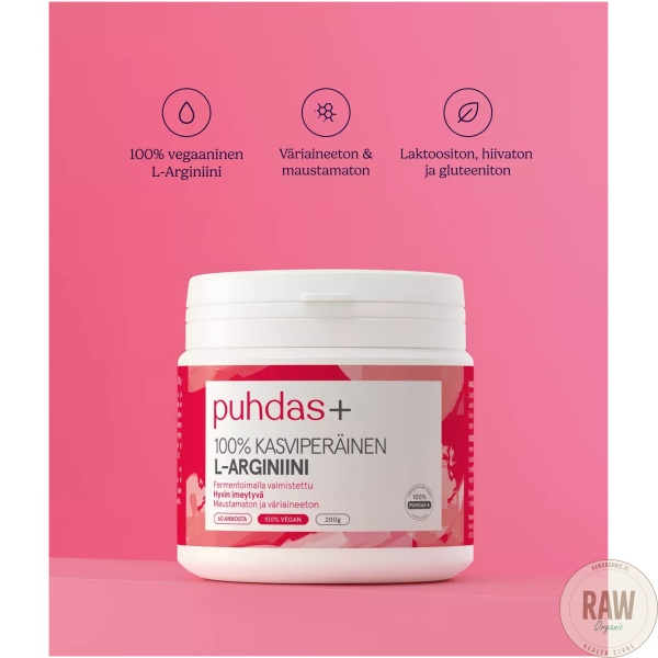 Puhdas+ L-Arginiini Vegaaninen 200g – kuva 2