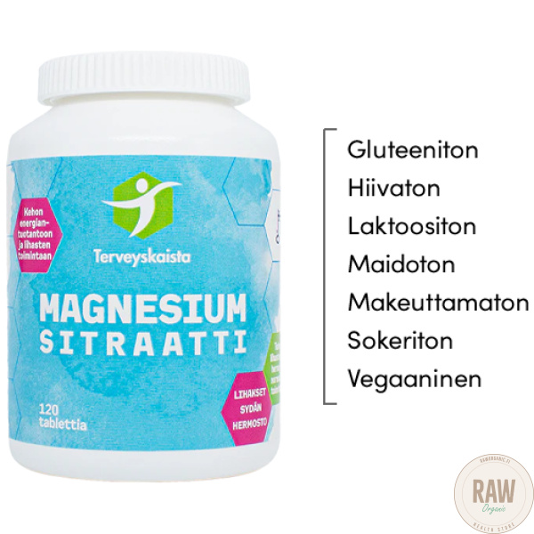 Terveyskaista Magnesium sitraatti 120tabl – kuva 2