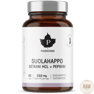 Puhdistamo suolahappo betaiini HCL+ Pepsiini  60 kaps