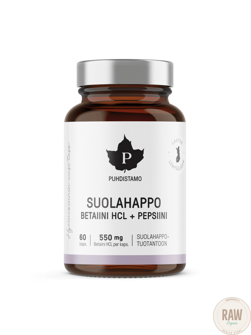 Puhdistamo suolahappo betaiini HCL+ Pepsiini 60 kaps