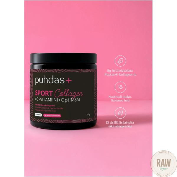 Puhdas+ Sport Collagen & C vit & OptiMSM 260g – kuva 8