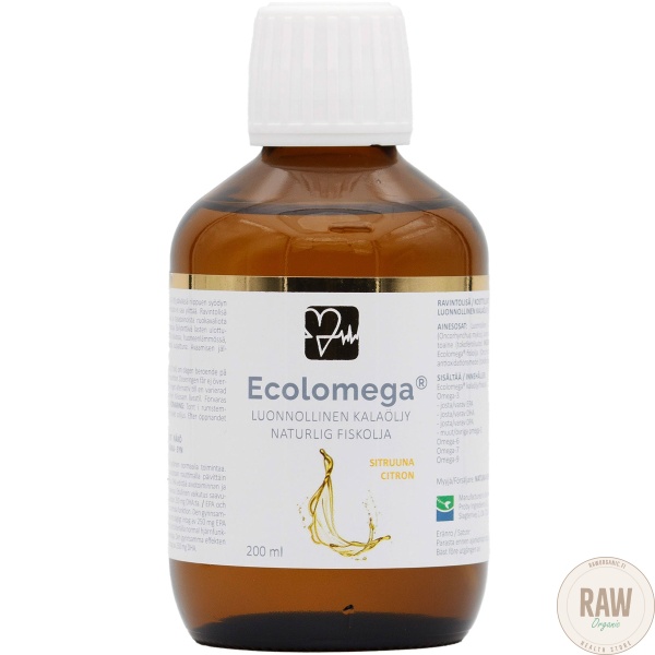 Ecolomega Sitruunan makuinen kalaöljy 200 ml