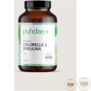 Puhdas+ Premium chlorella & spiruliina 300tabl.