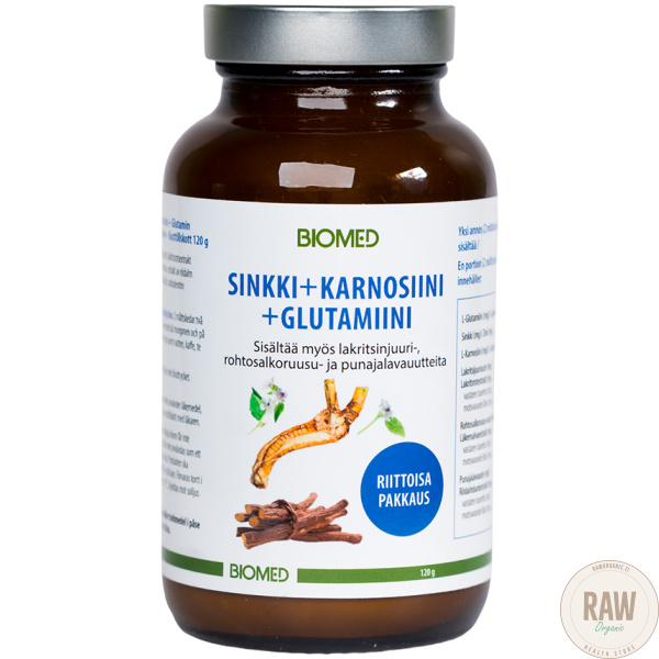 Biomed Sinkki+karnosiini+glutamiini, 120g
