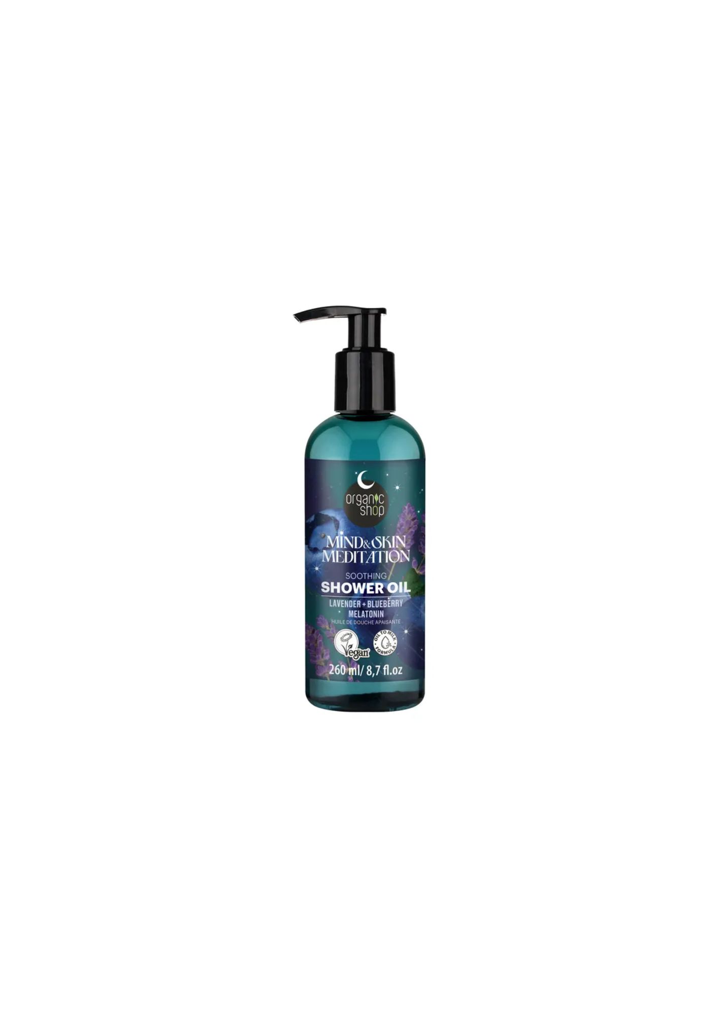 Organic Shop Lavender+ blueberry melatonin Soothing Shower Oil 260ml