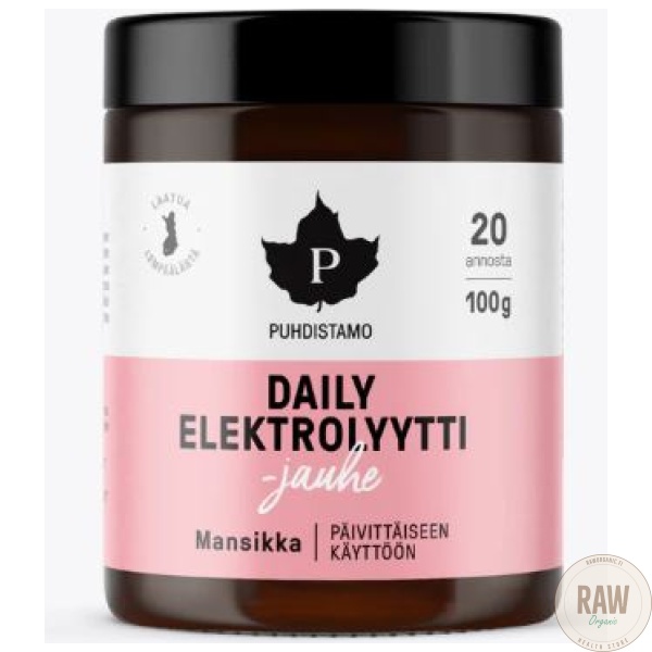 Puhdistamo Daily Elektrolyyttijauhe Mansikka - 100 g