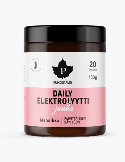 Puhdistamo Daily Elektrolyyttijauhe Mansikka - 100 g