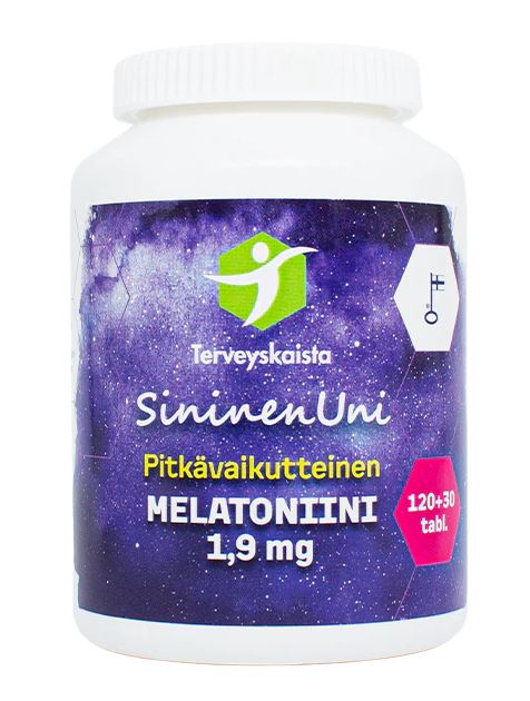 Terveyskaista SininenUni melatoniini 1,9 mg, pitkävaikutteinen, 150 tabl.