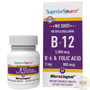 Superior Source B12 5000mcg + B6 + foolihappo 60tbl