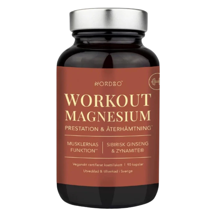 Nordbo Workout magnesium 90 kaps.