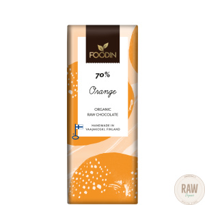 Foodin Raakasuklaa Orange 70%, luomu 40 g