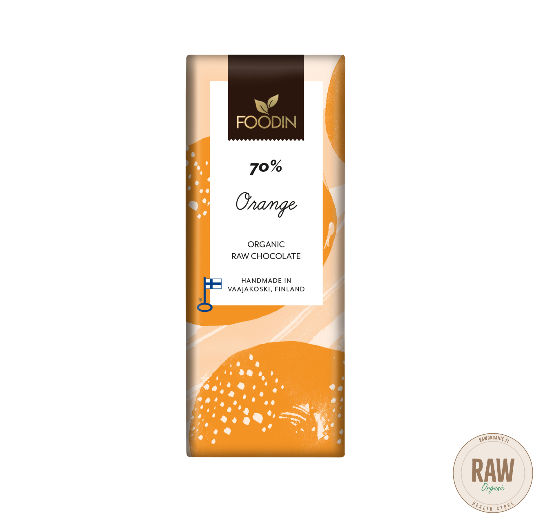 Foodin Raakasuklaa Orange 70%, luomu 40 g