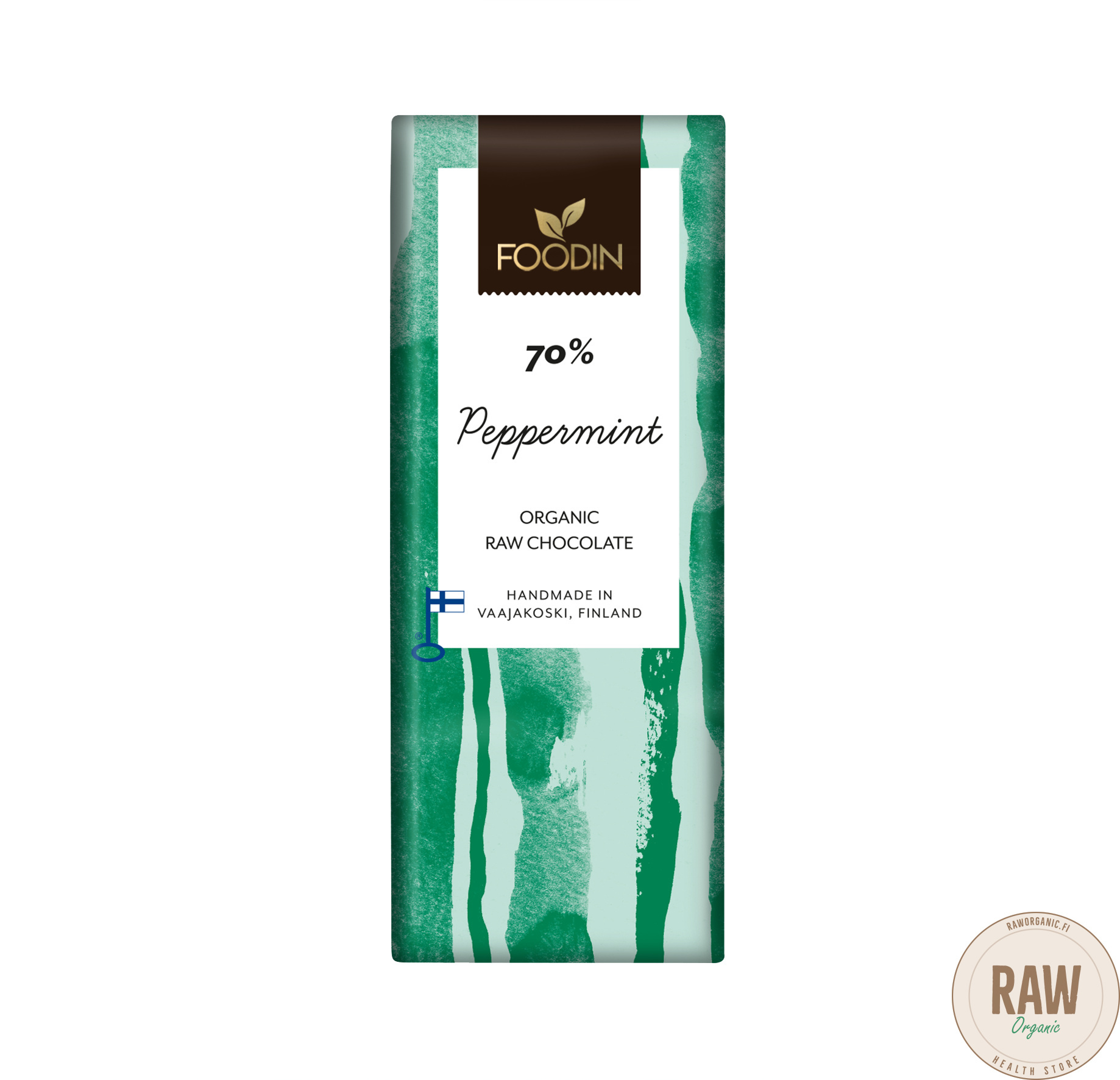 Foodin Raakasuklaa Peppermint 70%, luomu 40 g