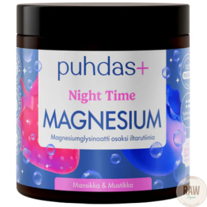 Puhdas+ Night Time Magnesium mansikka&mustikka 80g