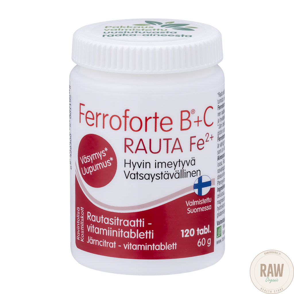 Hankintatukku Ferroforte B + C Rautatabletti 120tabl.