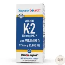 SuperiorSource K2-vit 100ug + D3 125ug , 60 tabl