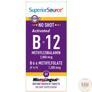 SuperiorSource Activated B12 2000ug+ B6+methylfolate 1200ug 60tabl.